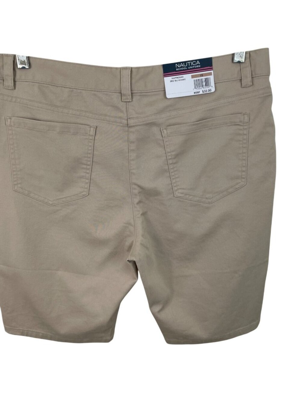 Nautica School Uniform Stretch Bermuda Khaki Shorts Girls Size 15 - Picture 7 of 12